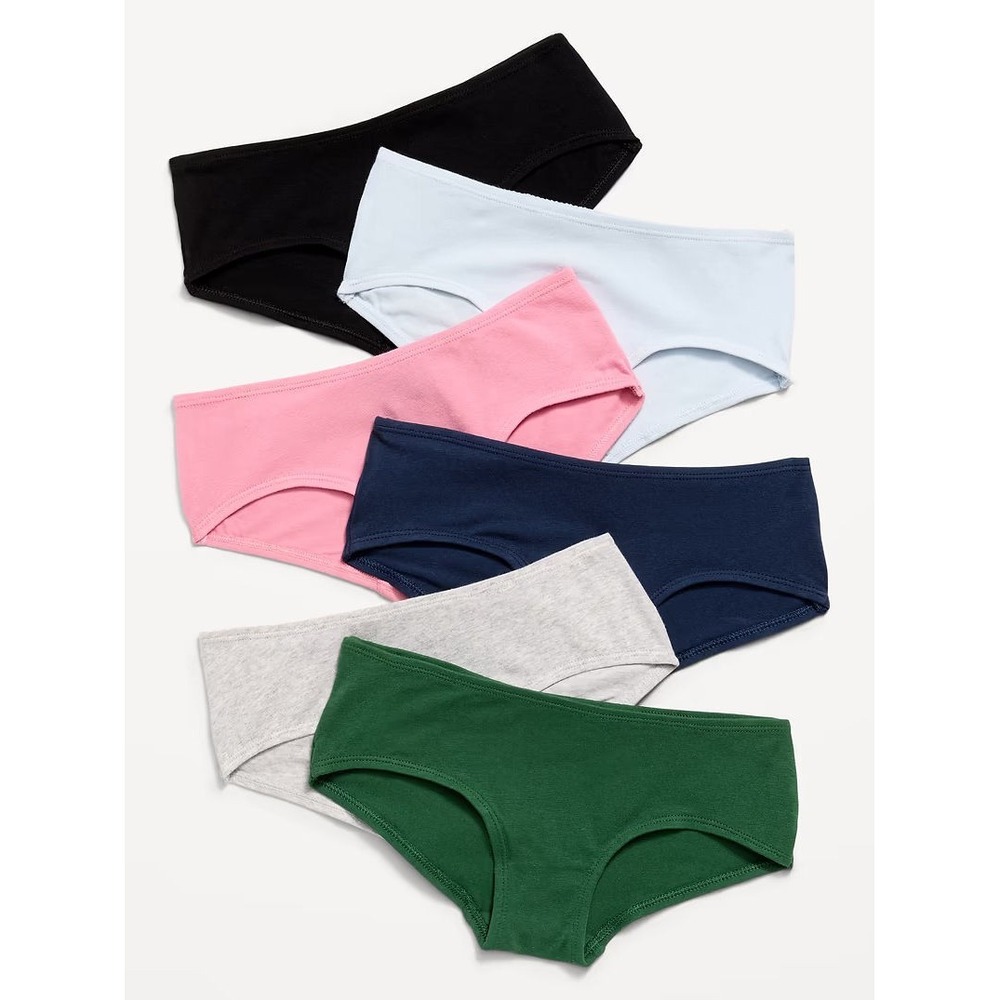 Old Navy Girl's 6-Pack Hipster Underwear Panties - Multi Solids - Size L 10/12